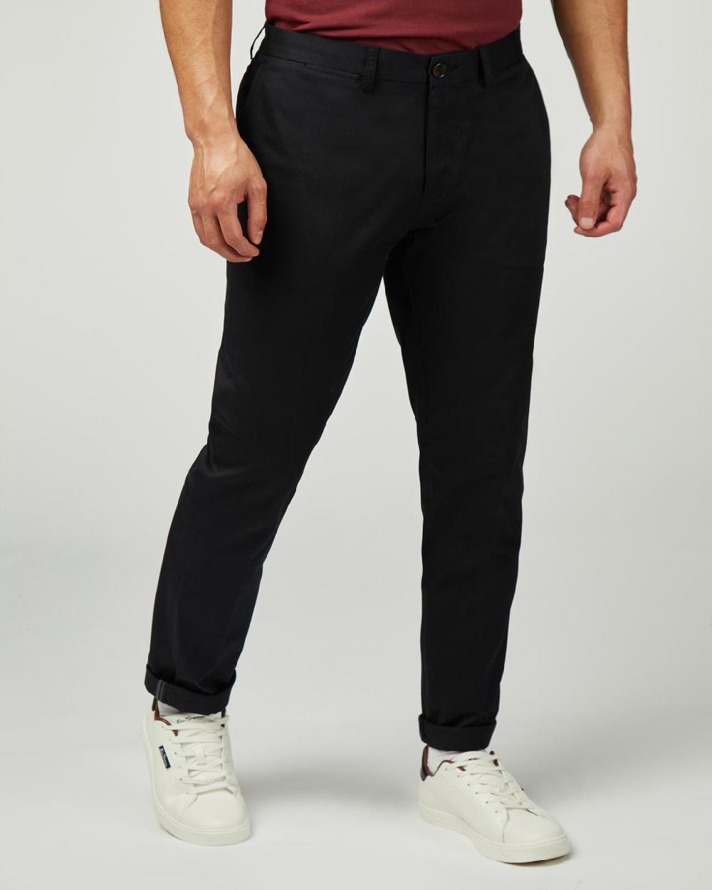 ben sherman Signature Classic Slim Stretch Chino in Black