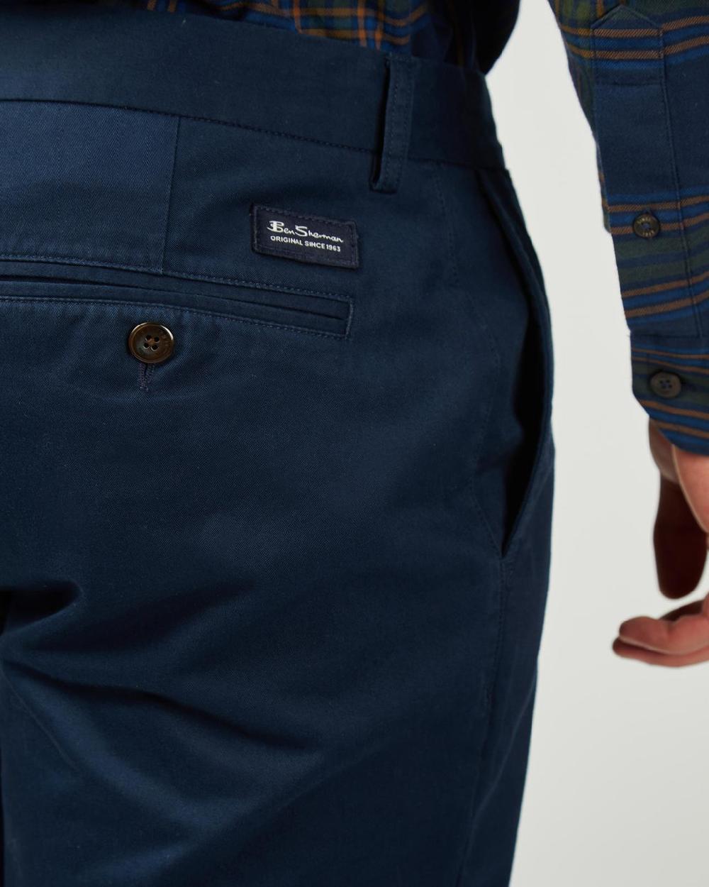 Ben Sherman Signature Classic Slim Stretch Chino In Dark Navy