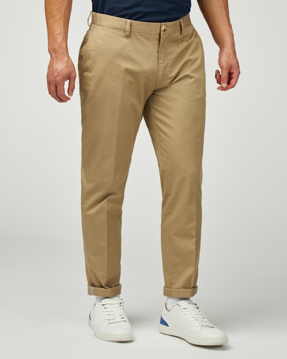 ben sherman Signature Classic Slim Stretch Chino in Stone