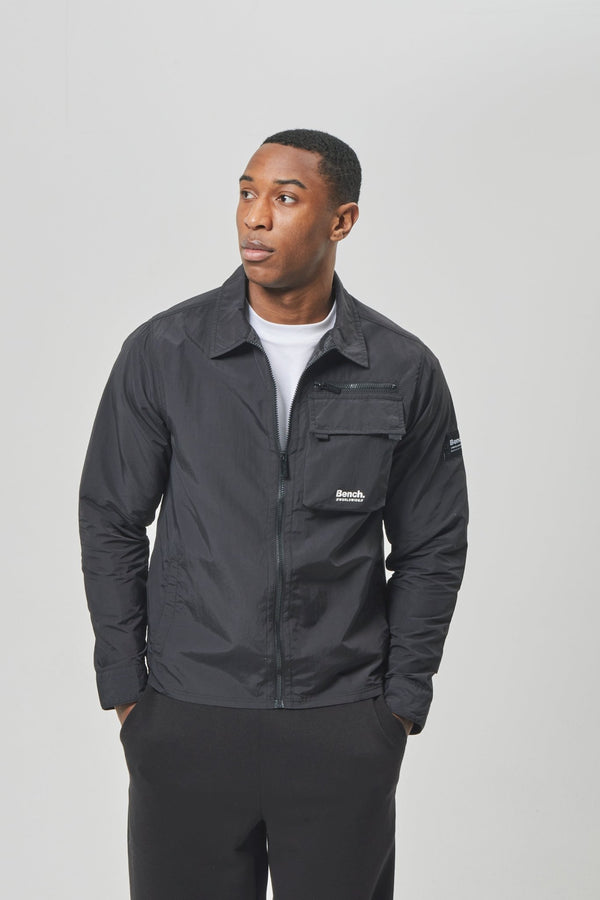 bench. Mens 'AIKIDO' Shacket - BLACK