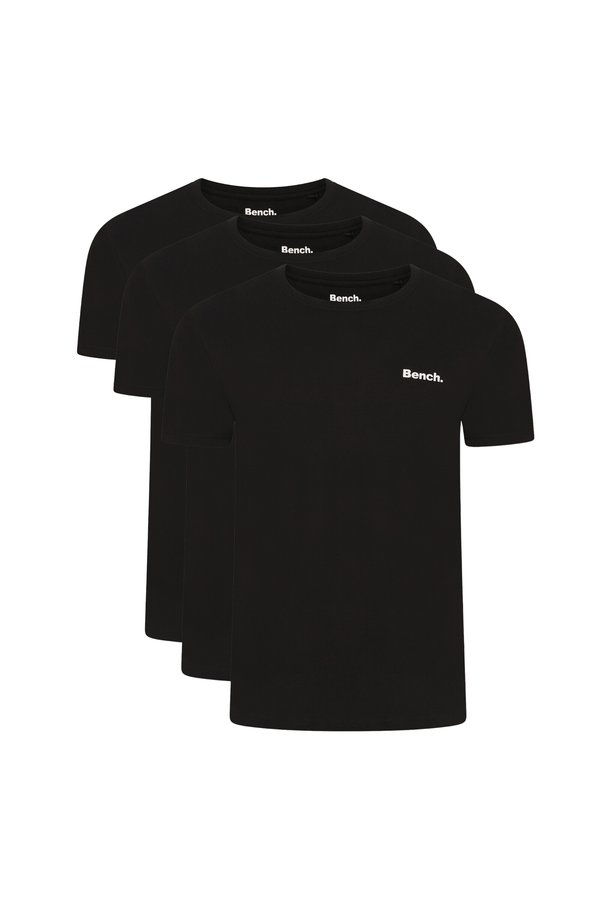bench. Mens 'HECTOR' 3 Pack T-Shirts - BLACK