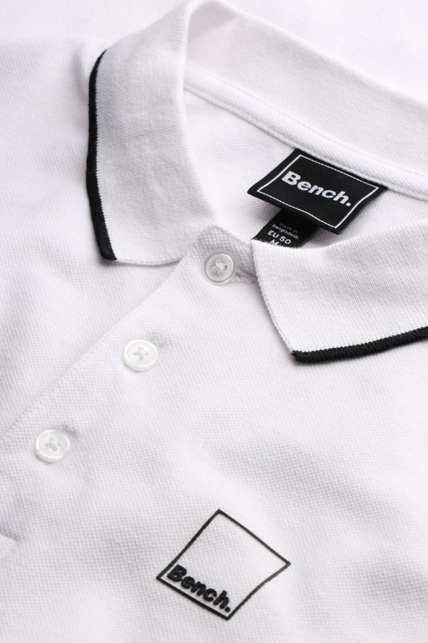 Bench. Mens 'MATA' Polo - WHITE