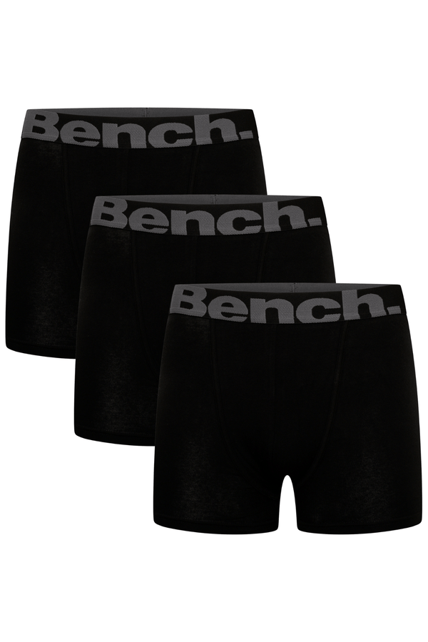 bench. Mens 'SUTTON' 3 Pack Boxers - BLACK