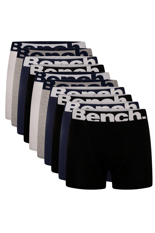 bench. Mens 'YALDEN' 10 Pack Boxers - ASSORTED
