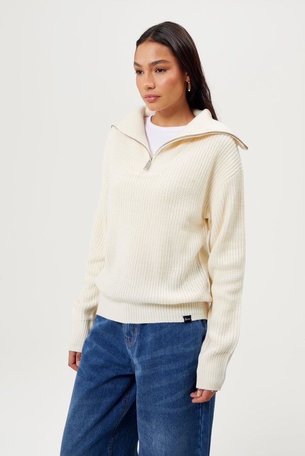 Bench. Women's 'THURYNN' Funnel Knit | ECRU