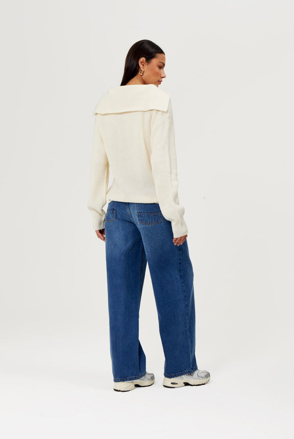 Bench. Women's 'THURYNN' Funnel Knit | ECRU