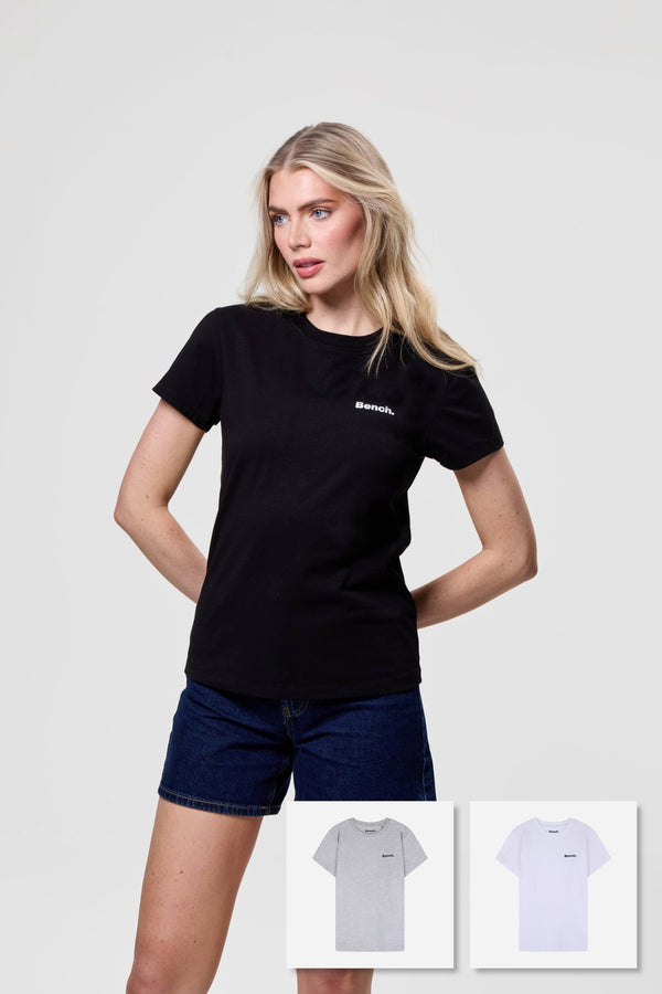 bench. Womens 'DESRA' 3 Pack T-Shirts - ASSORTED