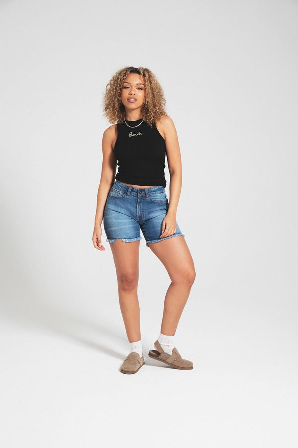 bench. Womens 'KAYLIE' Denim Shorts - MID BLUE