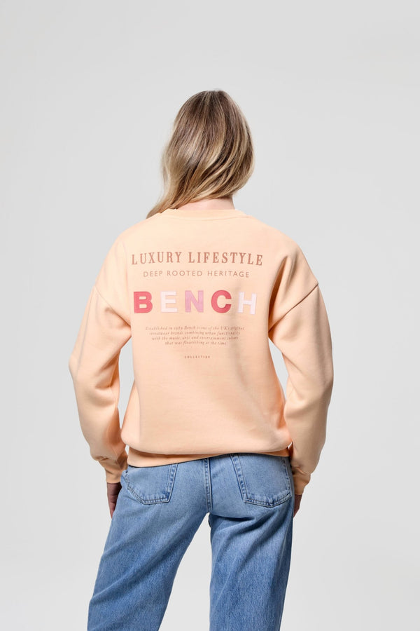 Bench. Womens 'LILEM' Sweat Crew - APRICOT