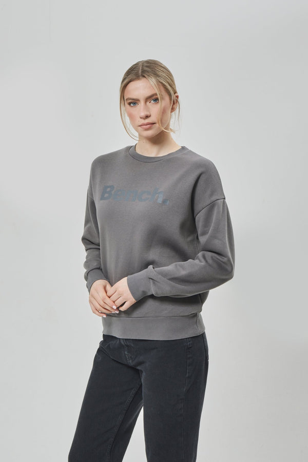 Bench. Womens 'RILO' Sweat Crew - CHARCOAL