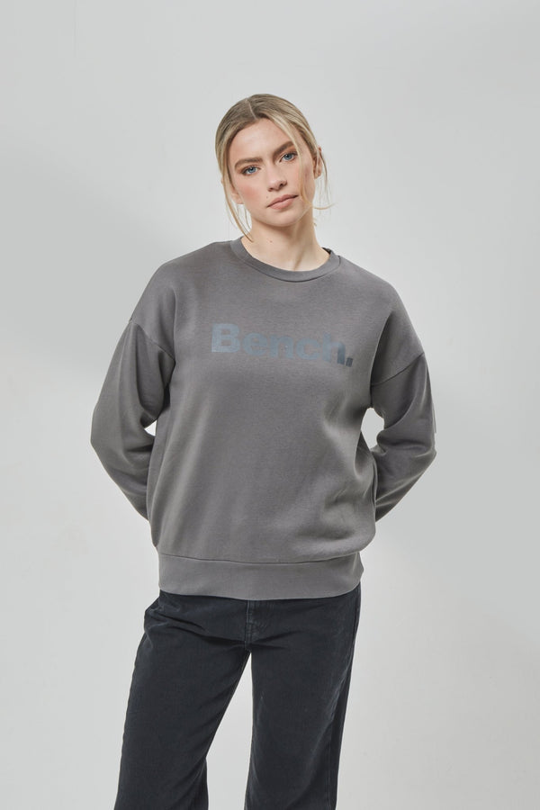 Bench. Womens 'RILO' Sweat Crew - CHARCOAL