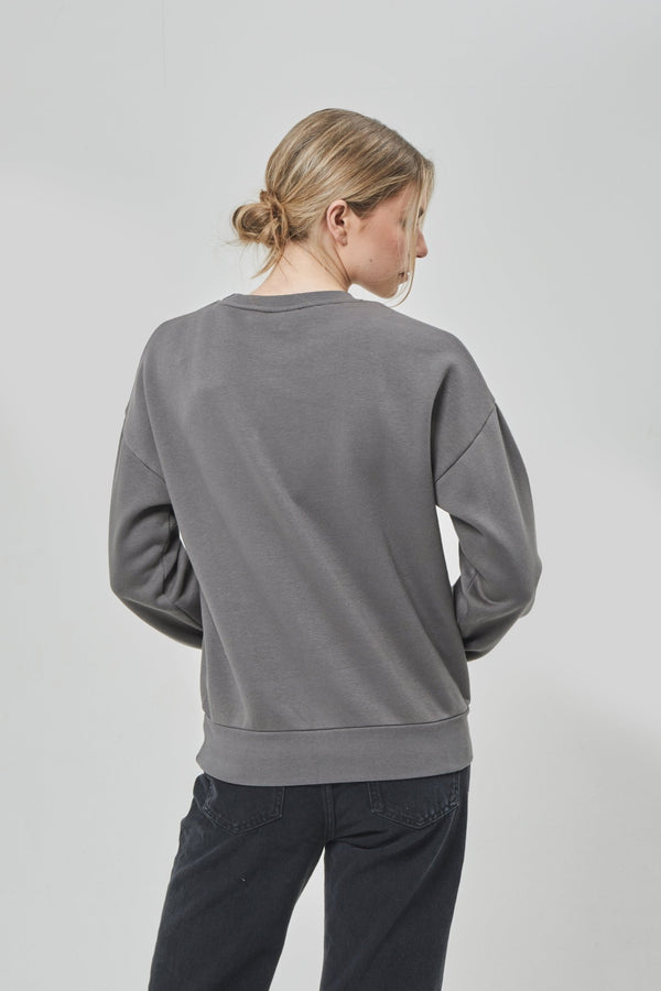 Bench. Womens 'RILO' Sweat Crew - CHARCOAL