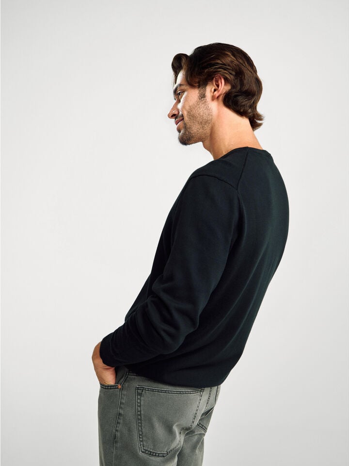 Benetton 100% Cotton Crew Neck Top Black