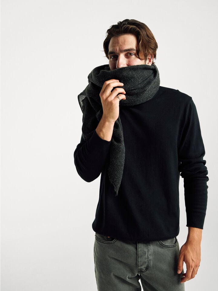 Benetton 100% Cotton Crew Neck Top Black