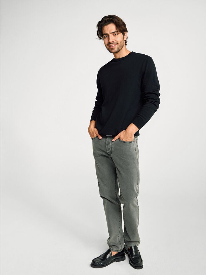 benetton 100% cotton crew neck top Black