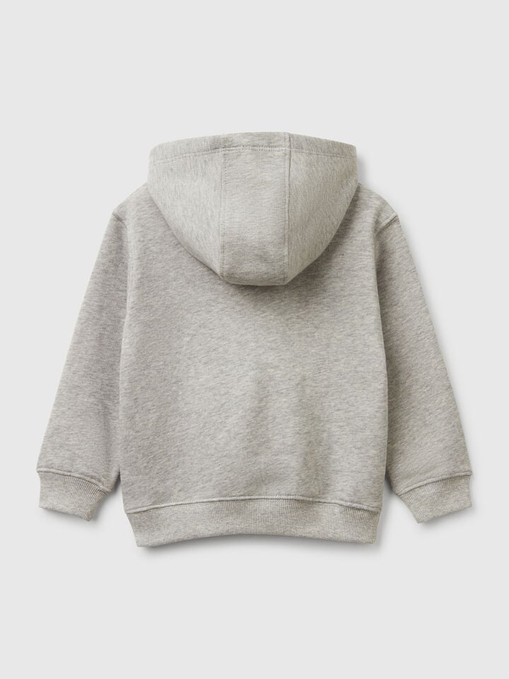 Benetton 100% Cotton Hoodie Light Gray