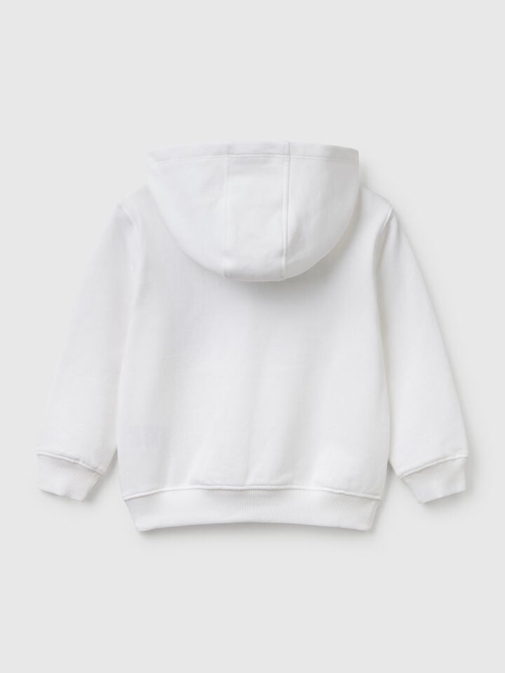 Benetton 100% Cotton Hoodie White