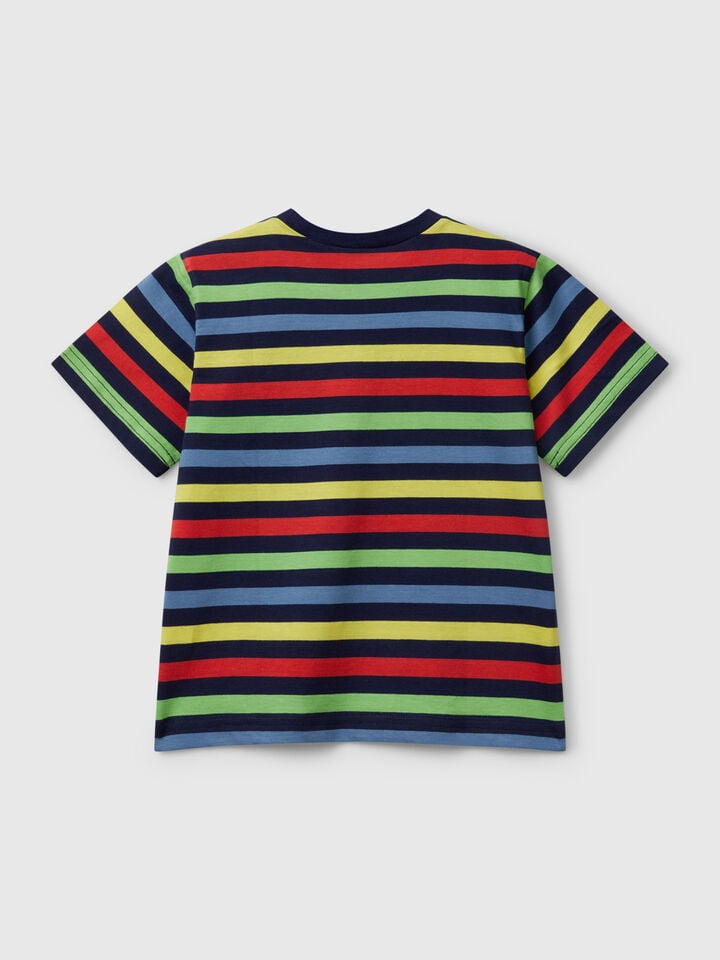 Benetton 100% Cotton Striped T-shirt Multi-color