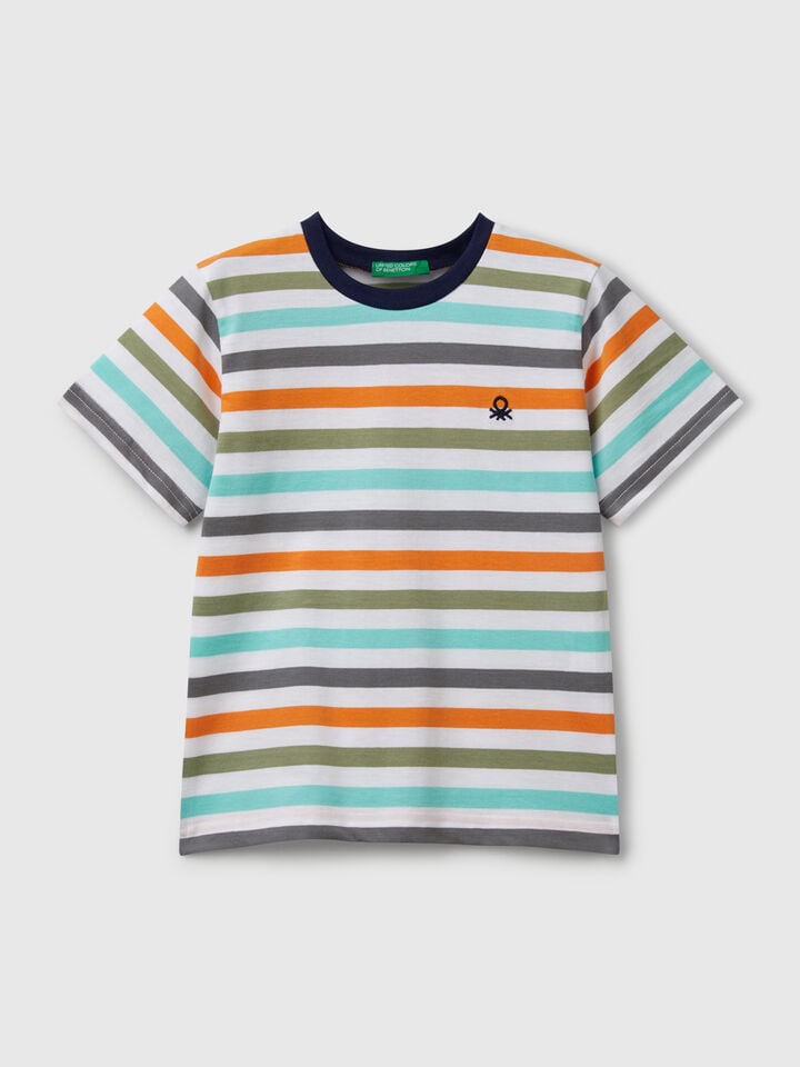 benetton 100% cotton striped t-shirt Multi-color