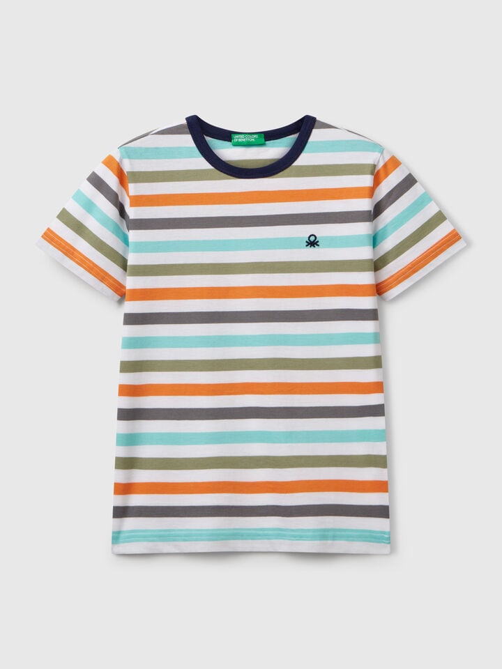 benetton 100% cotton striped t-shirt Multi-color