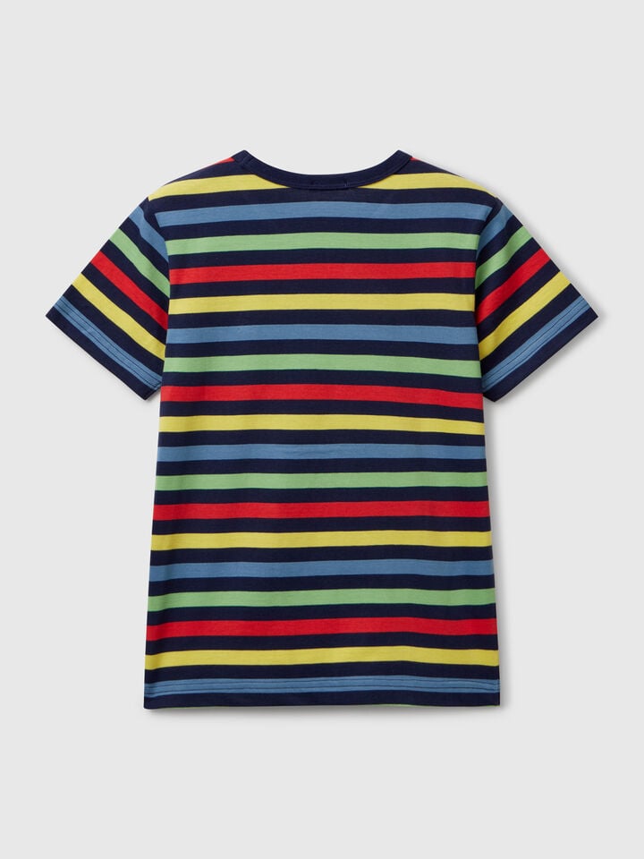 Benetton 100% Cotton Striped T-shirt Multi-color