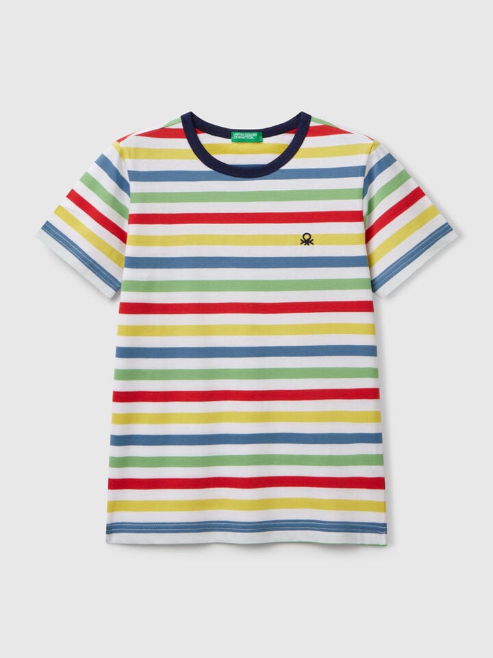 benetton 100% cotton striped t-shirt Multi-color