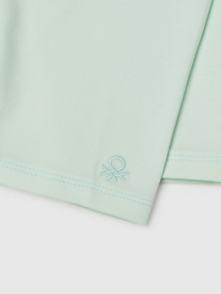 Benetton 3/4 Leggings In Stretch Cotton Aqua