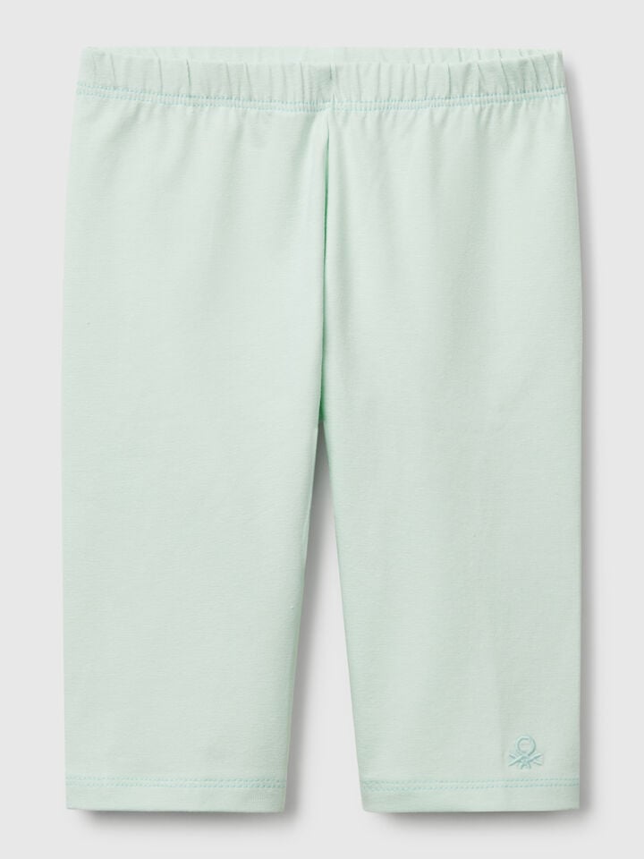 benetton 3/4 leggings in stretch cotton Aqua