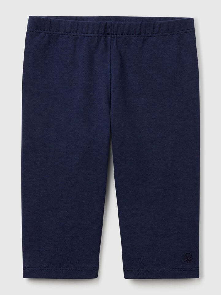 benetton 3/4 leggings in stretch cotton Dark Blue