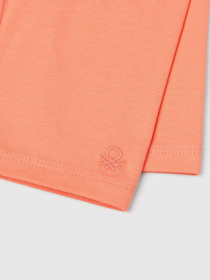 Benetton 3/4 Leggings In Stretch Cotton Peach
