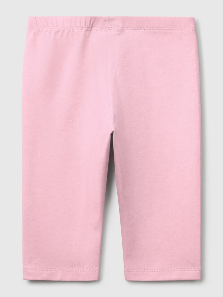 Benetton 3/4 Leggings In Stretch Cotton Pink