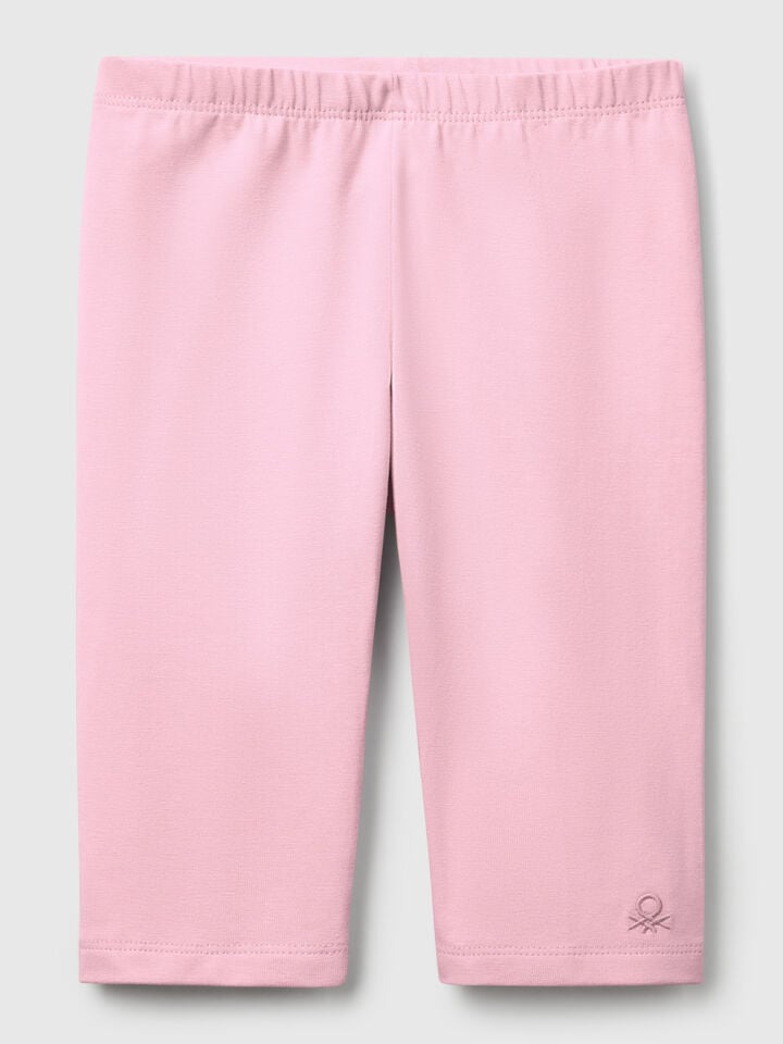 benetton 3/4 leggings in stretch cotton Pink