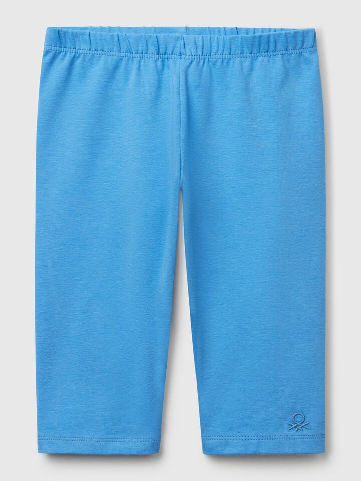 benetton 3/4 leggings in stretch cotton Sky Blue