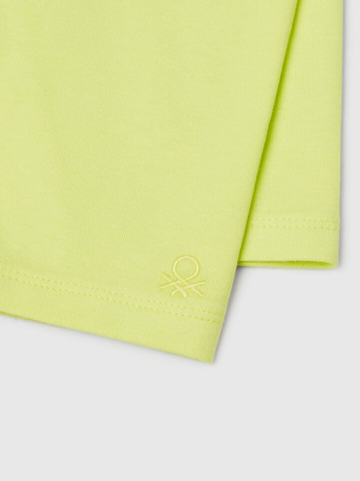 Benetton 3/4 Leggings In Stretch Cotton Yellow