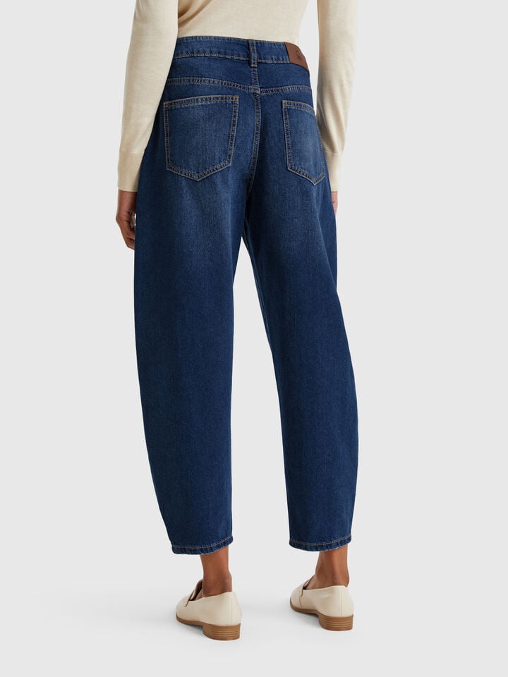 Benetton Balloon Fit Jeans Dark Blue