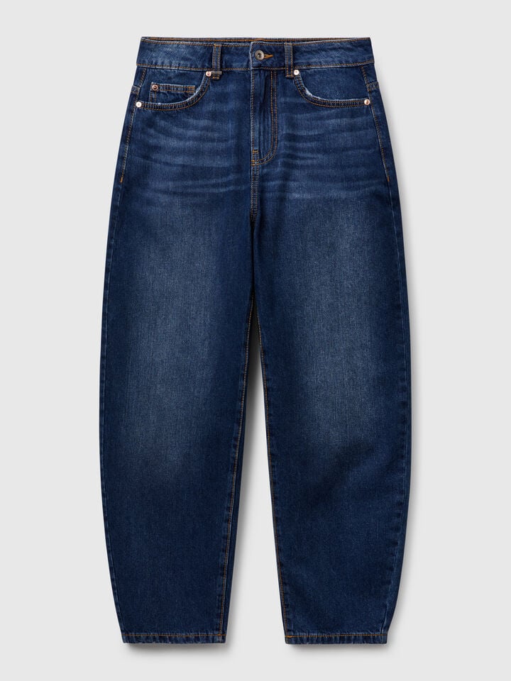 Benetton Balloon Fit Jeans Dark Blue