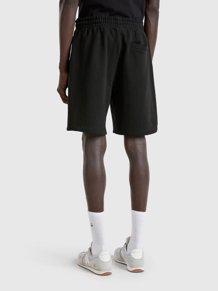 Benetton Bermudas In Cotton Sweat Black