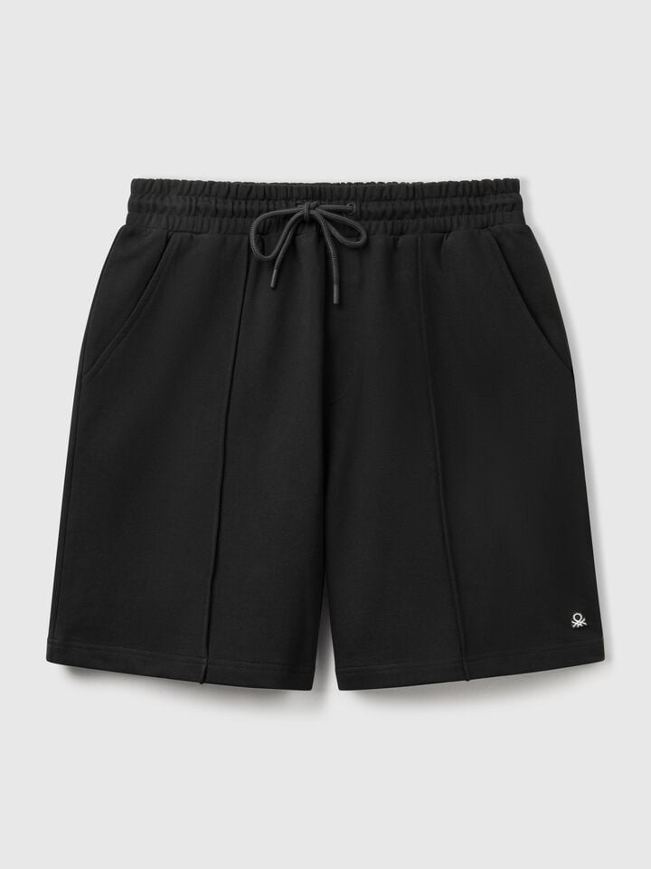 Benetton Bermudas In Cotton Sweat Black