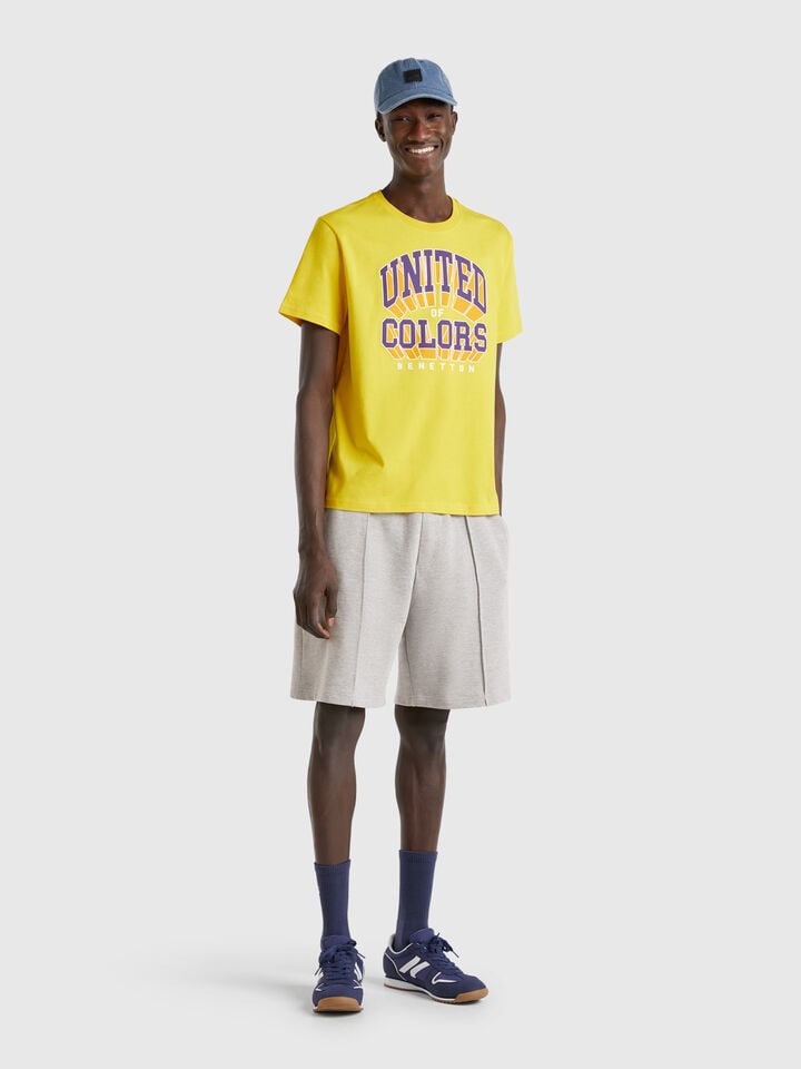 Benetton Bermudas In Cotton Sweat Light Gray