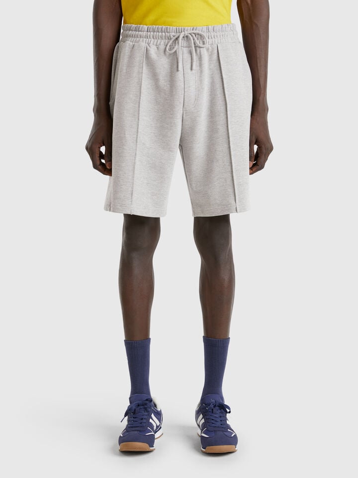 benetton Bermudas in cotton sweat Light Gray