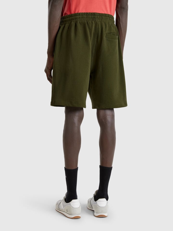 Benetton Bermudas In Cotton Sweat Military Green