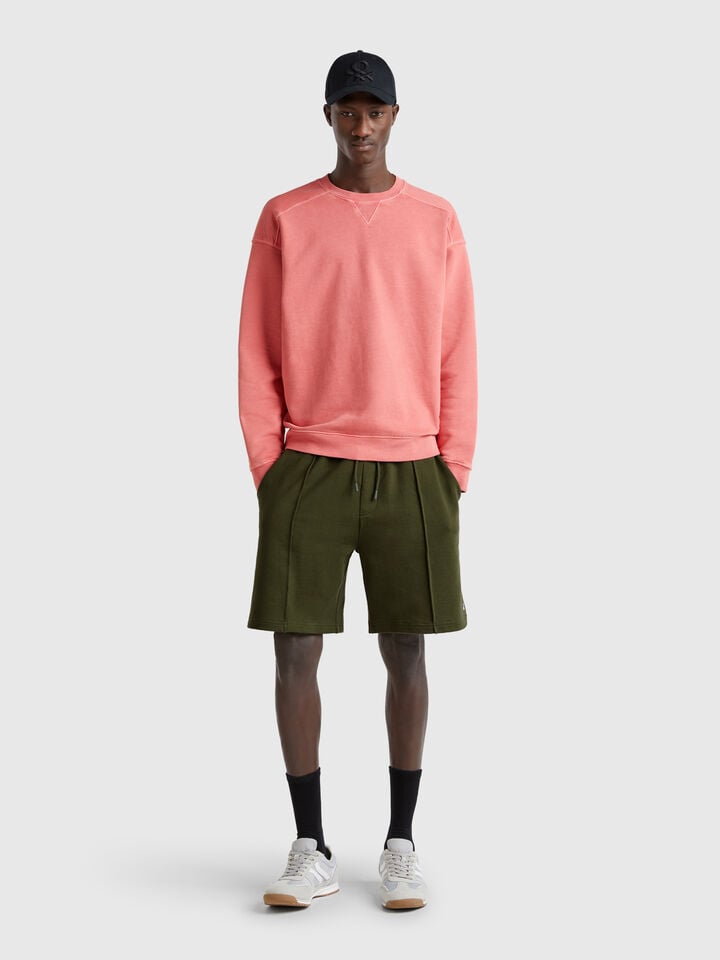 Benetton Bermudas In Cotton Sweat Military Green