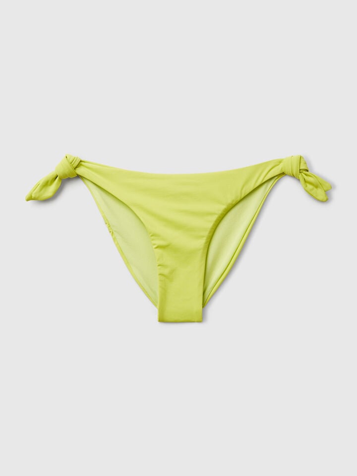 Benetton Bikini Swim Bottoms With Side Bows Lime