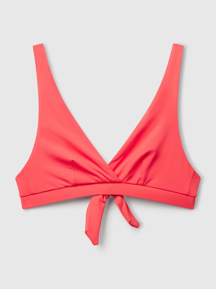 Benetton Bikini Top In ECONYL® Coral