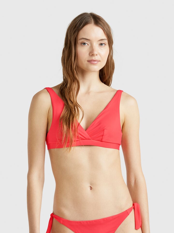 Benetton Bikini Top In ECONYL® Coral