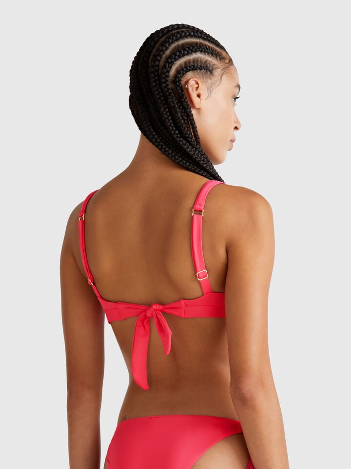 Benetton Bikini Top In ECONYL® Fuchsia