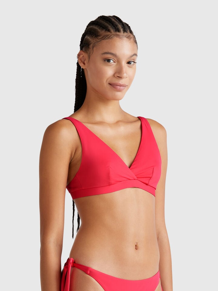 benetton Bikini top in ECONYL® Fuchsia