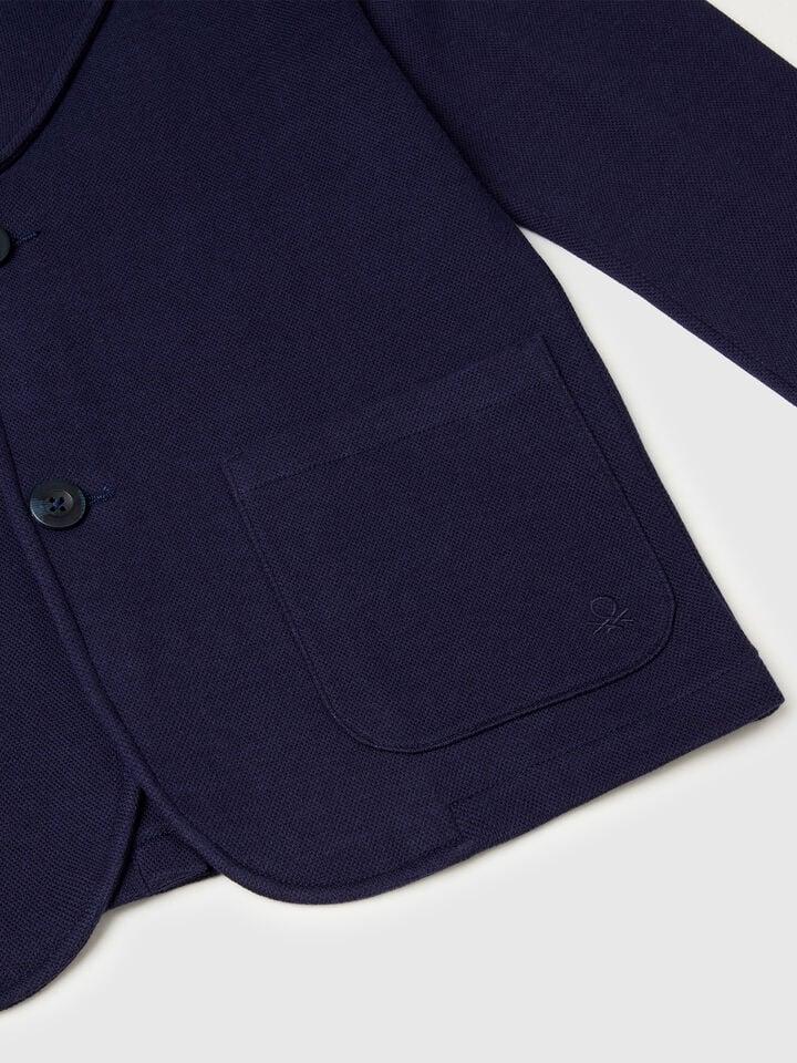 Benetton Blazer With Pockets Dark Blue