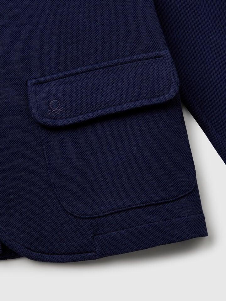 Benetton Blazer With Pockets Dark Blue
