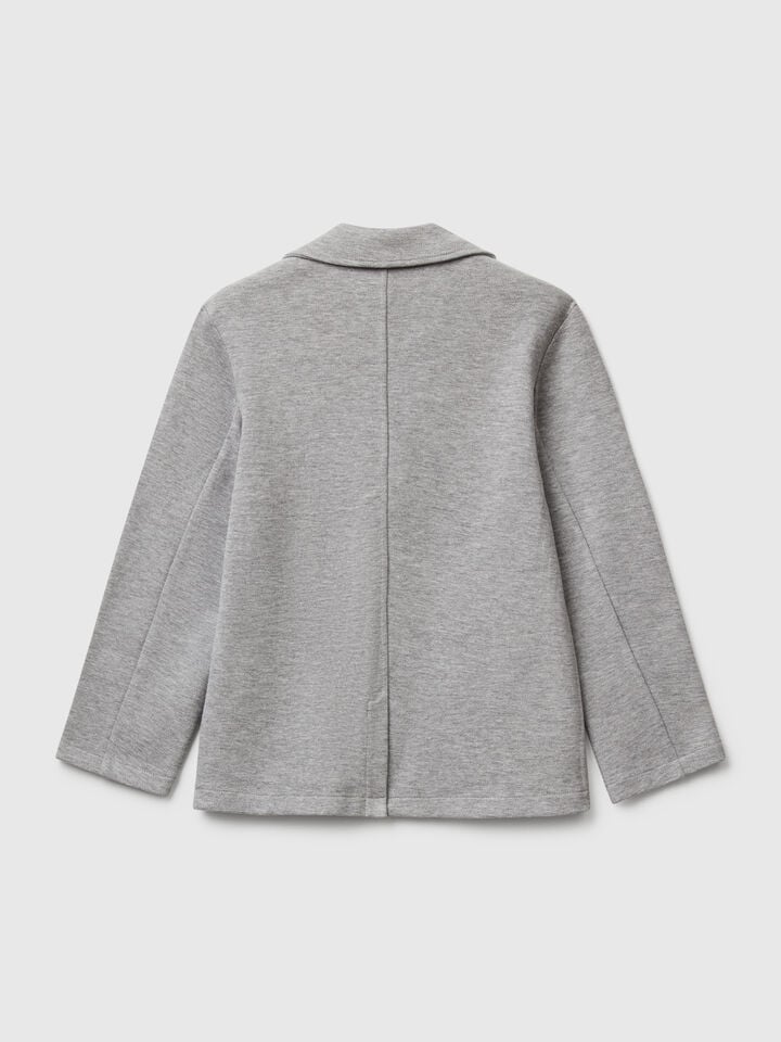 Benetton Blazer With Pockets Light Gray